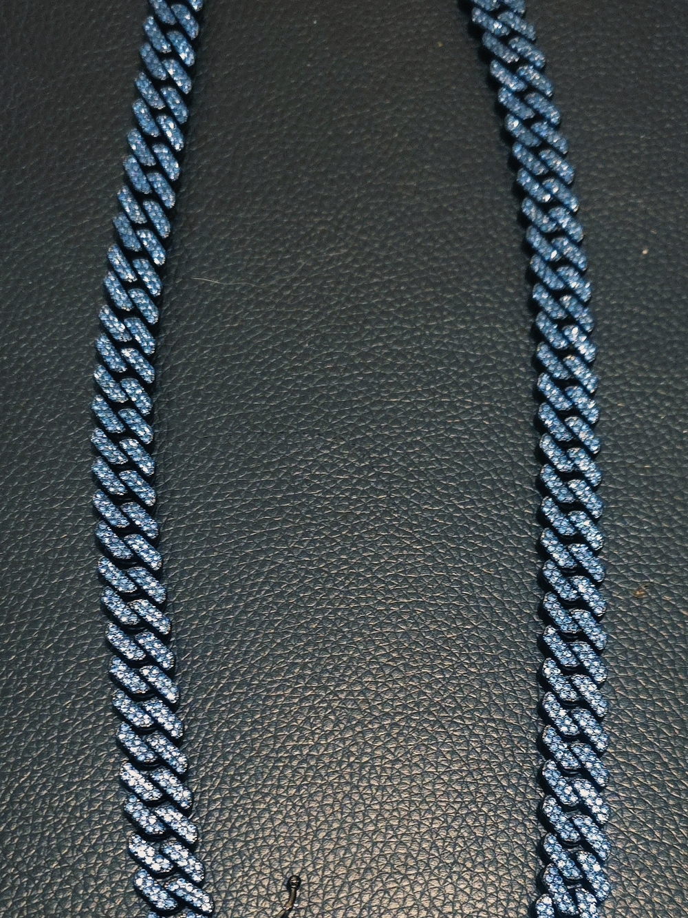 Invicta Blue Sparkle Cuban Link Necklace